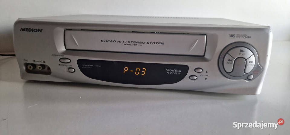 Video VHS magnetowid dvd Medion 6head stereo wielkopolskie Międzychód sprzedam