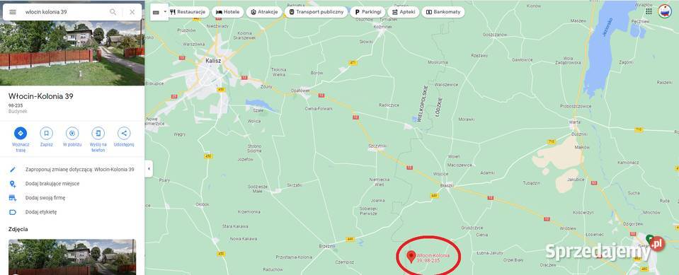 2 Domy siedlisko 03170ha Sieradz gm Błaszki mieszkalny Włocin-Kolonia