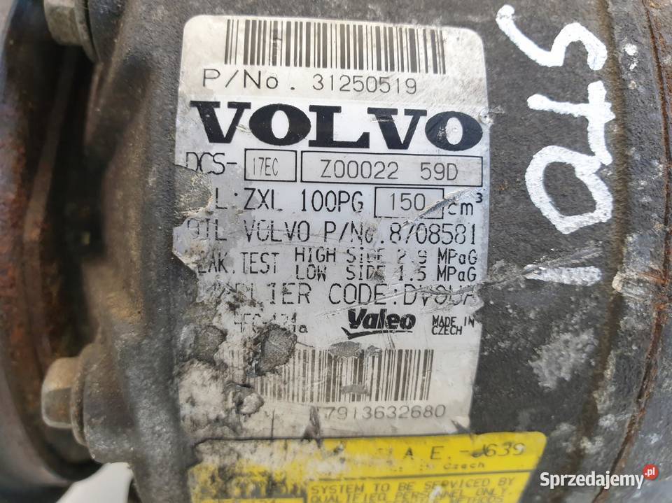 SPRĘŻARKA KLIMATYZACJI Volvo XC60 24 D5 8708581 osobowe