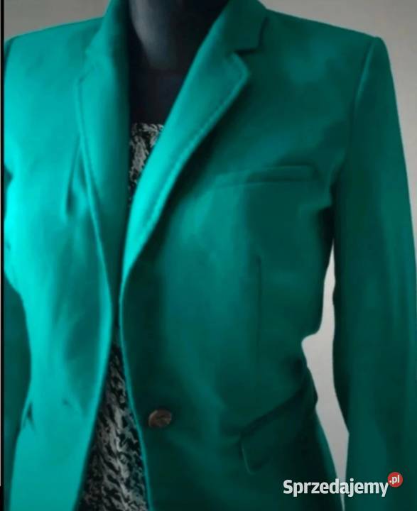 Żakiet elegancki taliowany zielony zapinany na Krosno sprzedam