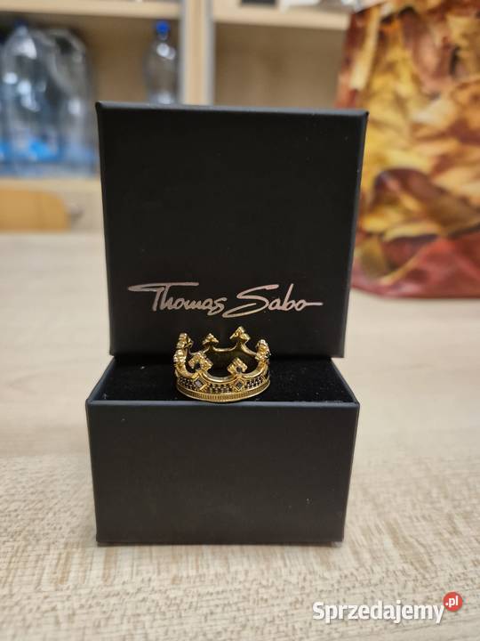 Pierścionek Thomas Sabo Korona Złoty Czarne Olsztyn