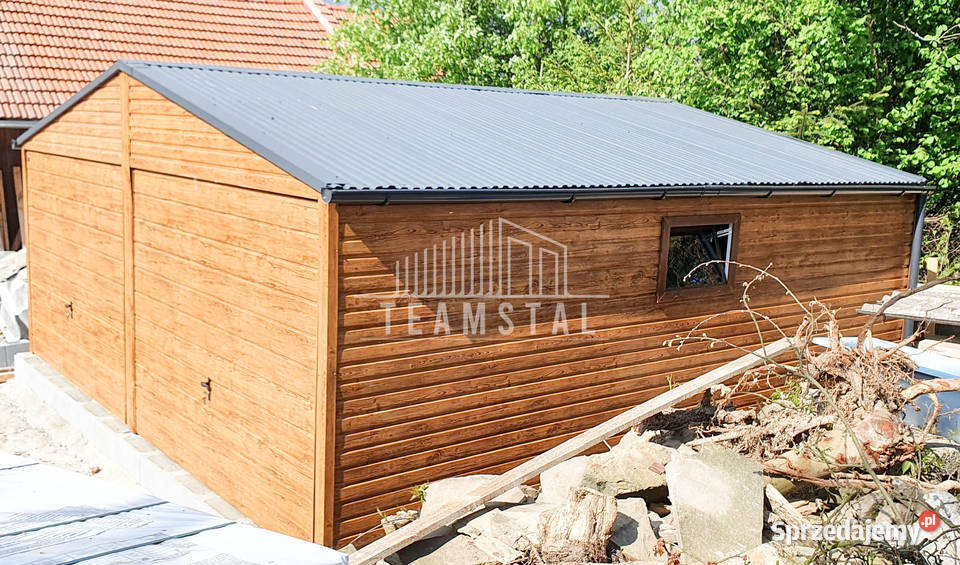 GARAŻ BLASZANY 6m x 7m dwuspad 2x Brama okno samodzielny Bełchatów