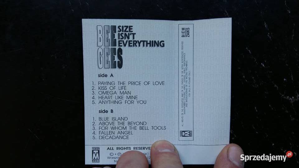 Kaseta magnetofonowa Bee Gess Size isnt Siemiatycze sprzedam