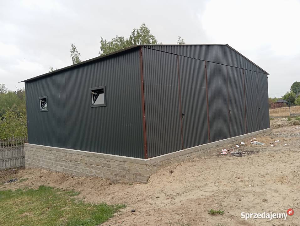 B163 Duży Grafitowy Garaż blaszany Garaże Włoszczowa
