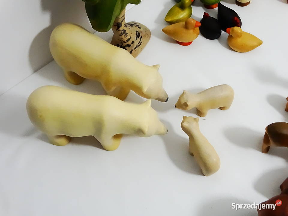 Drewniane figurki zwierząt zoo i leśnych Figurki Biłgoraj
