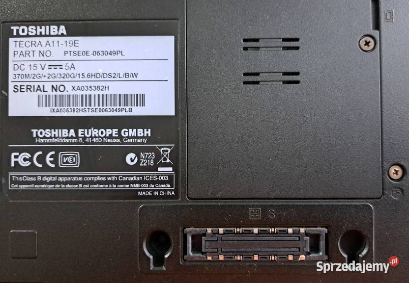 Laptop TOSHIBA Tecra A1119E 156 Intel Core i3 Zielona Góra