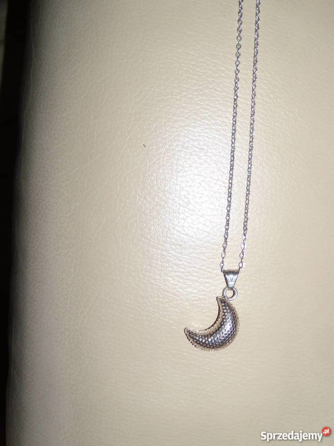 Srebrny ażurowy księżyc na srebrnym łańcuszku Naszyjniki Warszawa