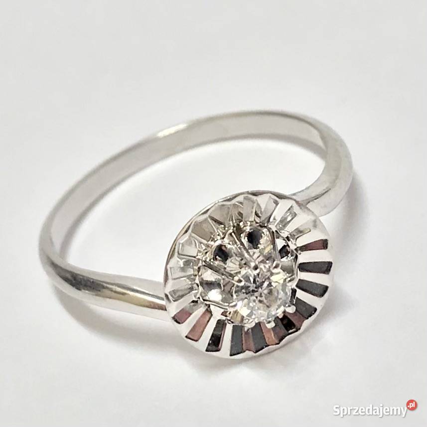 Złoty PIERŚCIONEK 18K cudowny KAMIEŃ piękny r14 mazowieckie Warszawa sprzedam