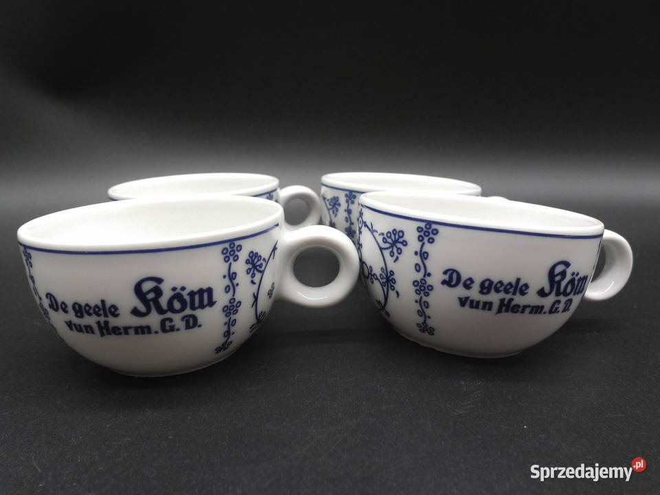 Porcelanowe filiżanki 4 do mokki Schnwald wzór wielkopolskie