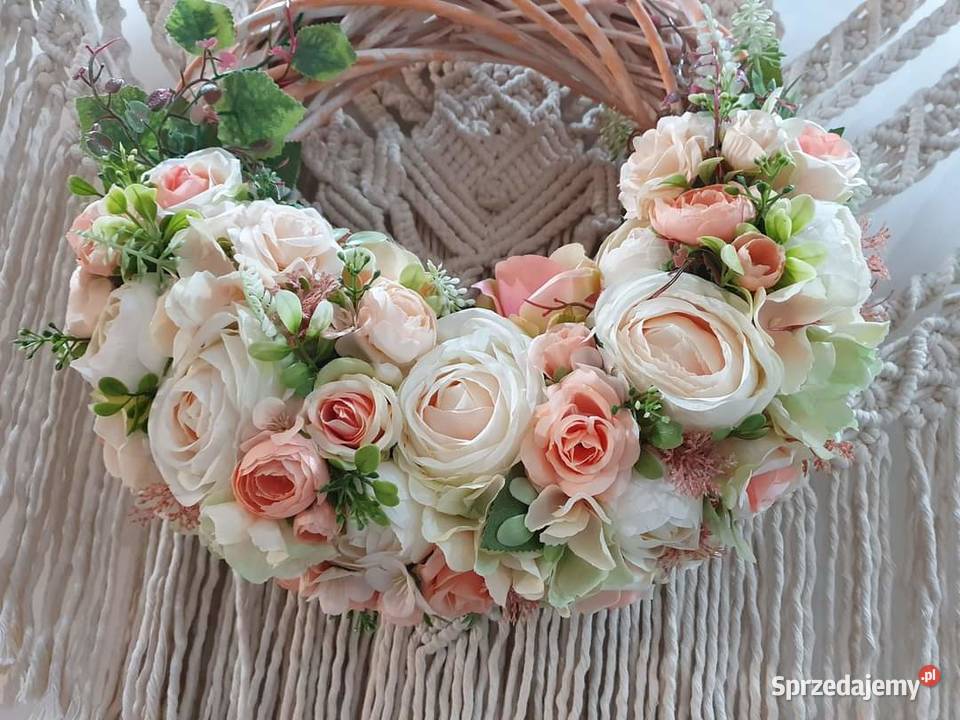 Wianek stroik kompozycja herbaciane róże 35 wielkopolskie Promnice