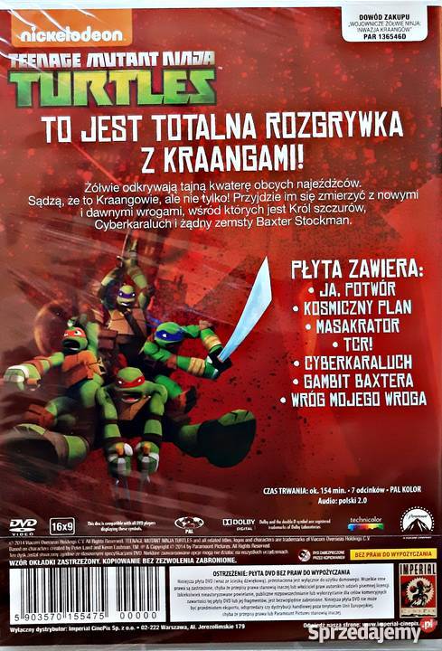 WOJOWNICZE ŻÓŁWIE NINJA INWAZJA KRAANGÓW Kalisz sprzedam
