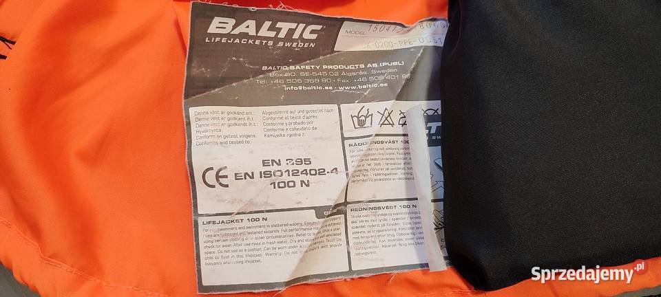 Kamizelka ratunkowa BALTIC dzieci 1530 100N ISO Żeglarstwo Jasień