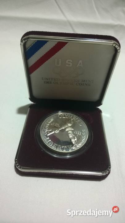 Moneta 1 dolar 1988 CERTYFIKAT Olimpiada Seul mazowieckie Warszawa sprzedam
