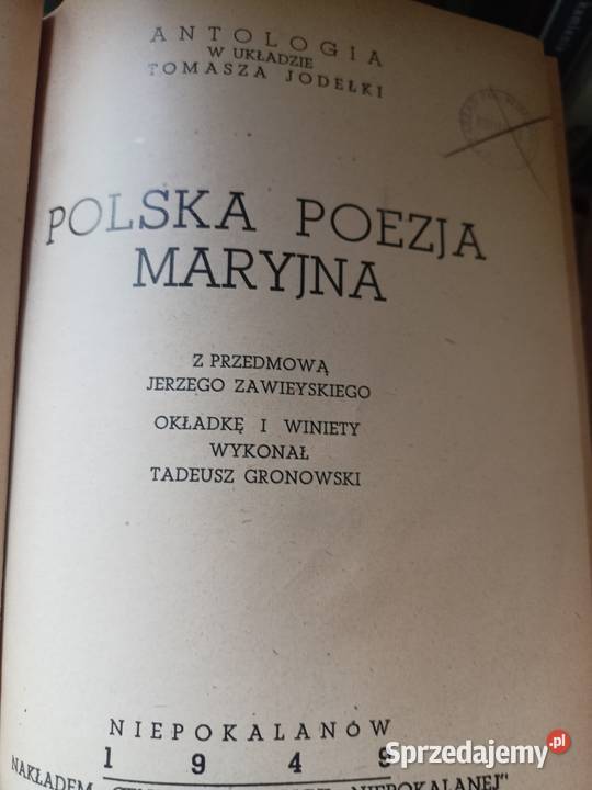 Polska poezja maryjna antykwariat internetowy Warszawa sprzedam