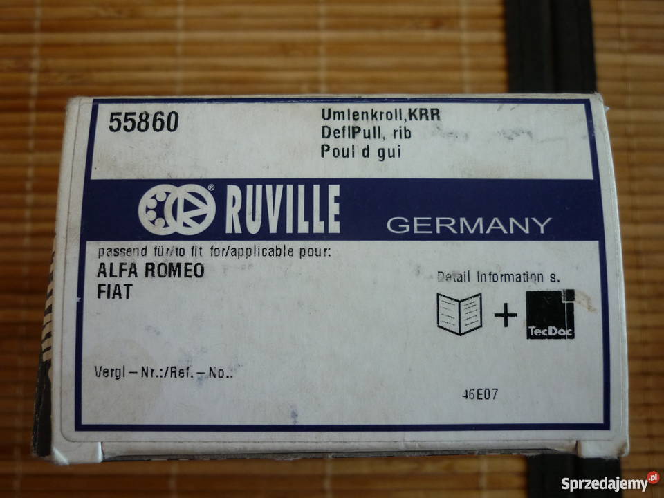 Rolka prowadząca pasek wielorowkowy RUVILLE ALFA osobowe łódzkie Łódź