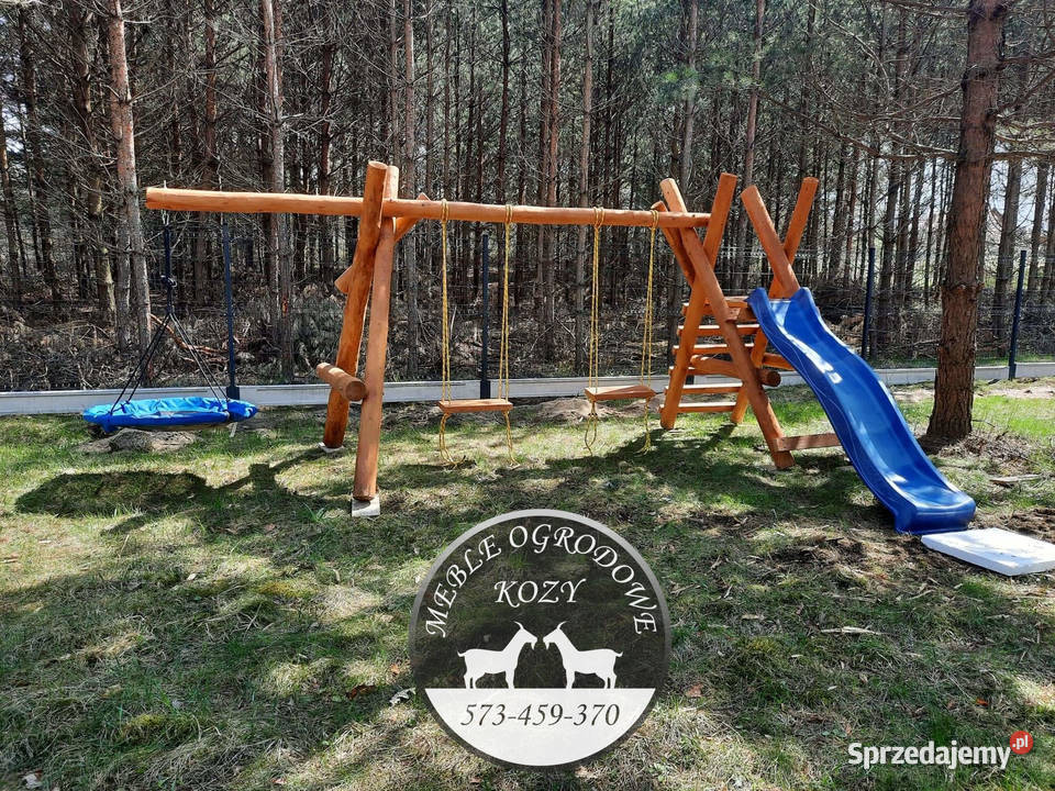 PROMOCJA Huśtawka drewniana z grubych bali plac Meble ogrodowe Wisła