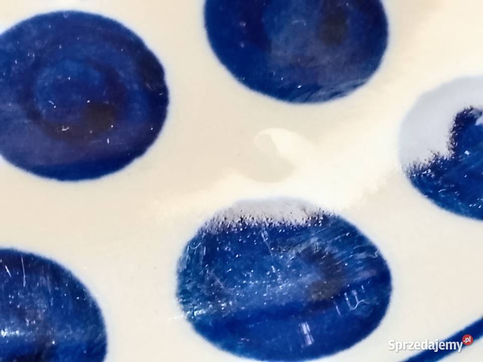 Talerz Bolesławiec 195 B Wolanin wzór 652 kobalt Porcelana i szkło Katowice