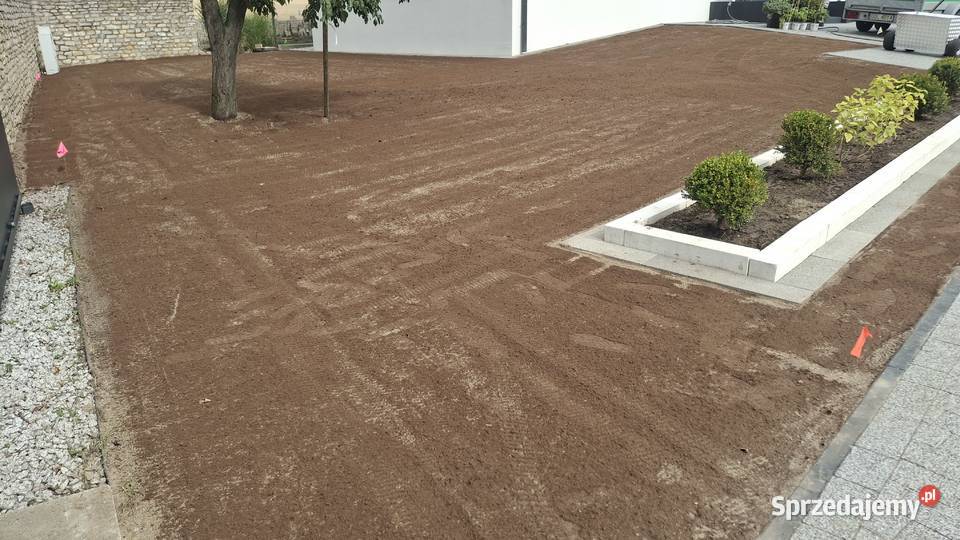 Zakładanie trawinka glebogryzarka przycinanie Kluczbork prace ogrodowe