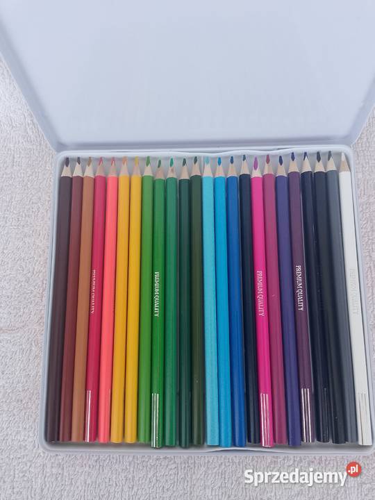 Kredki 24 kolory ekologiczne metalowe etui Garwolin