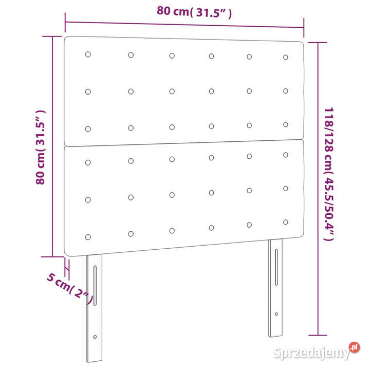 Zagłówek do łóżka z LED kremowy 80x5x118128 Warszawa sprzedam