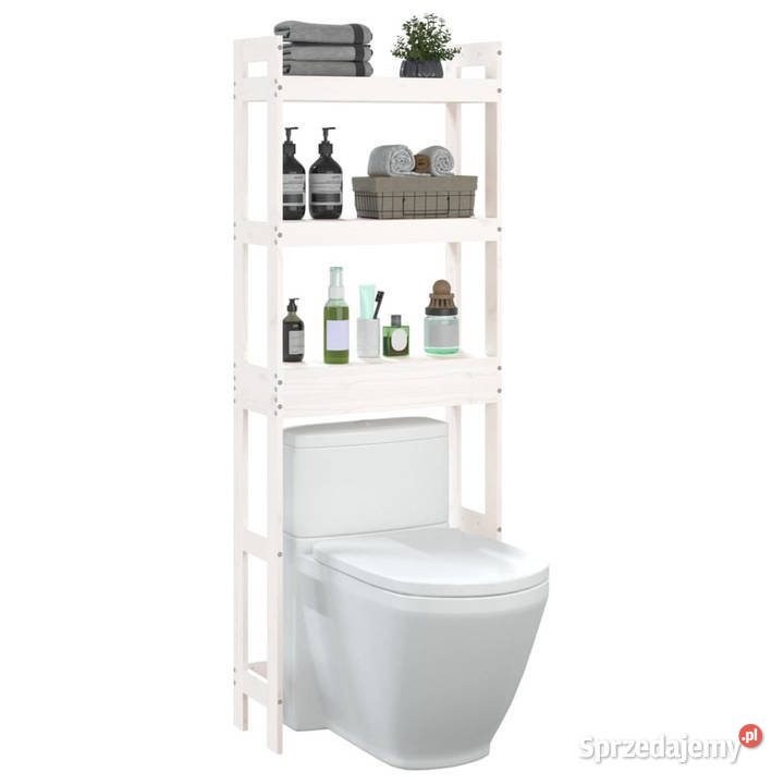 Półka łazienkowa biała 63x26x171 lite drewno Warszawa