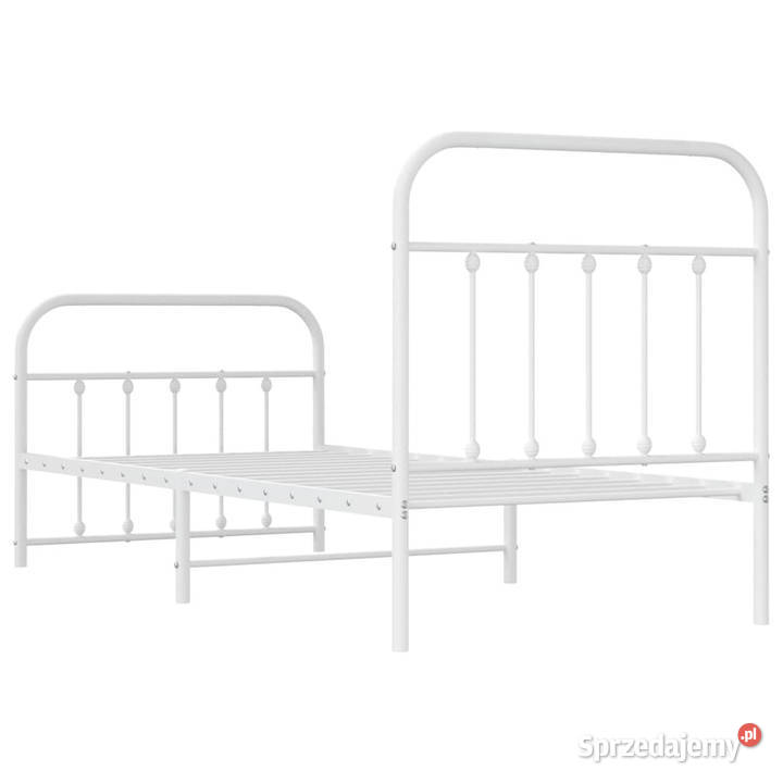 Łóżko Metalowe Białe Rama Łóżka Ze Stelażem 95cm mazowieckie