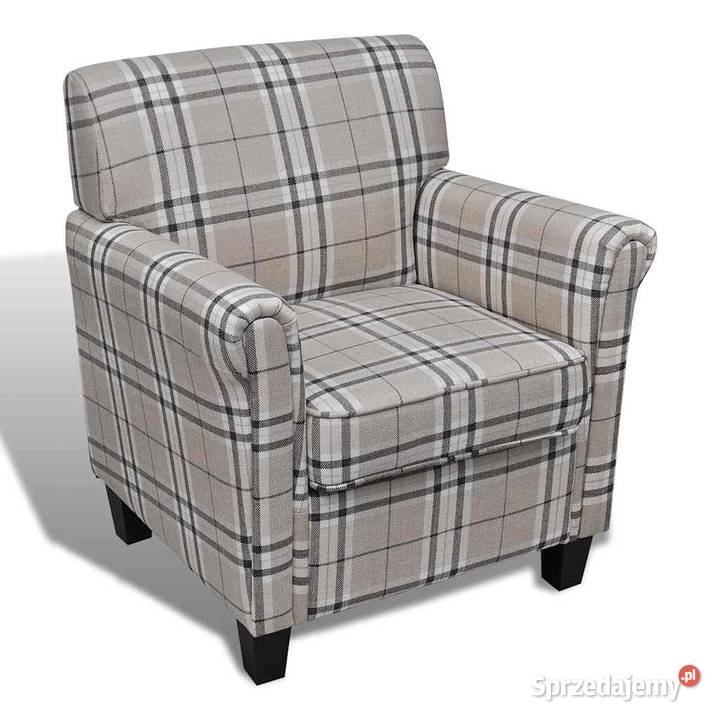 vidaXL Fotel z poduszką kremowy tkanina240978 Fotele