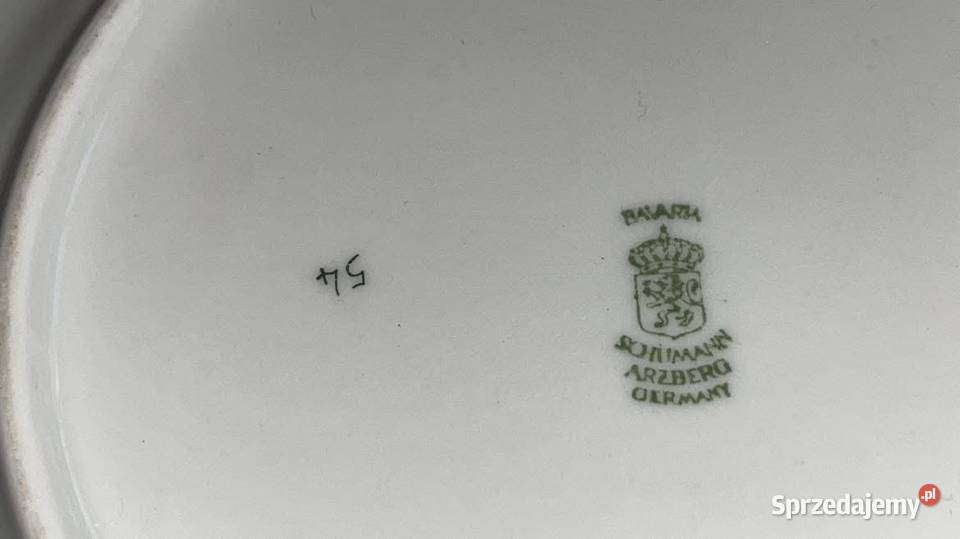 Talerz z ptaszkiem wśród kwiatów Schumann Gdańsk