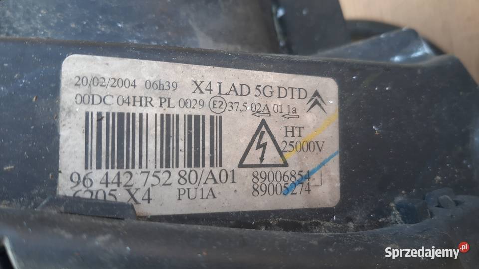 lampa prawa lewa Xenon Citroen c5 I 0104r ksenon Dębno