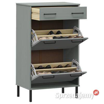 vidaXL Szafka na buty OSLO metalowe nóżki szara Komody mazowieckie Warszawa