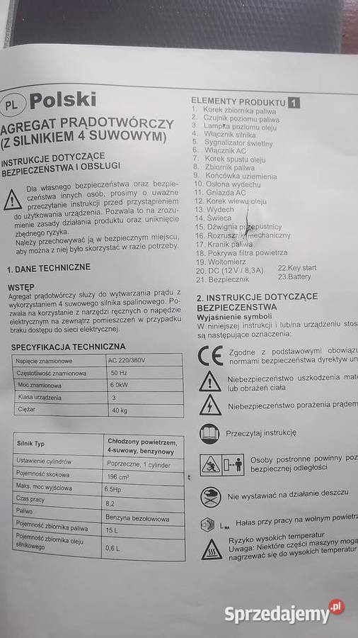 Agregat pradotworczy Huttenberg 60kW 380v 240v Tuszyn