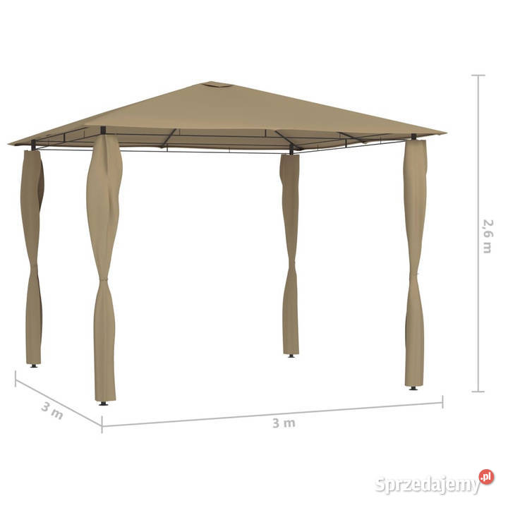Altana z pokryciem słupków 3x3x26 m taupe 160 gm mazowieckie Warszawa