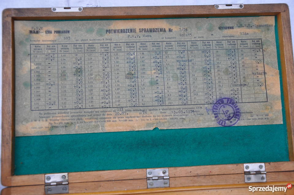 Płytki wzorcowe MLAc Klasa II FWP Katowice