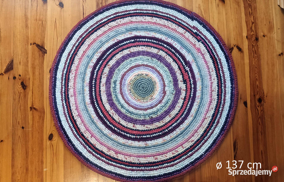 Dywan okrągły 137 rękodzieło zero waste Dywany łódzkie