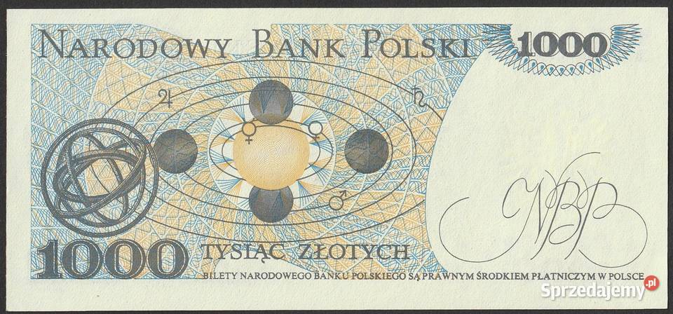 Polska 1000 złotych 1982 stan bankowy UNC Kolekcje Łódź