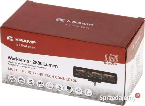Lampa robocza LED prostokątna 30W 2880lm 1224V małopolskie Kamionna