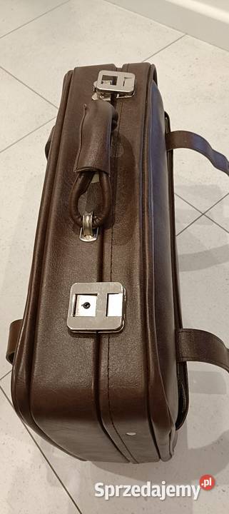 Ładna skórzana torba podróżna vintage PRL Warszawa