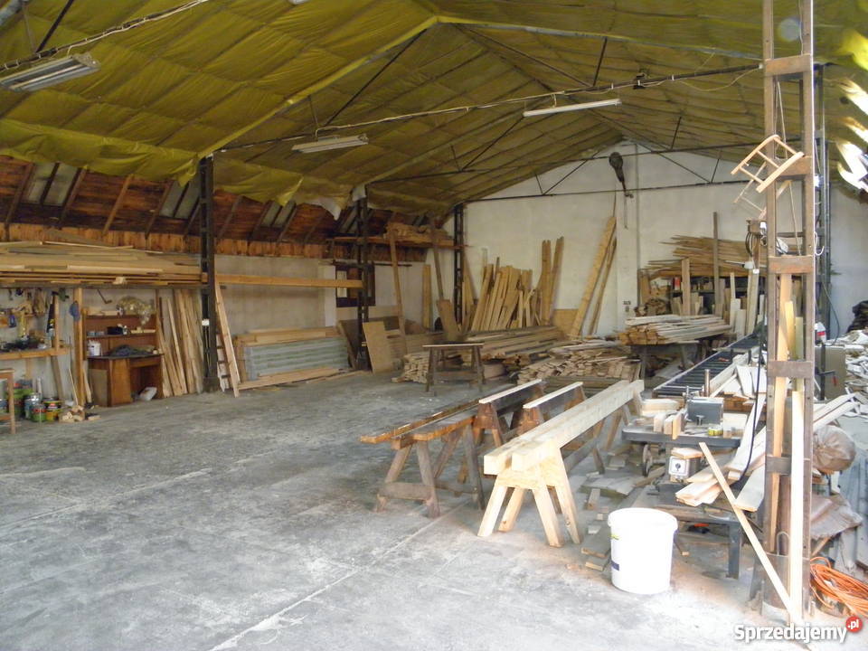 Stolarnia 2 Halebiuro Maszyny 1000m2 Centrum alarm Pabianice