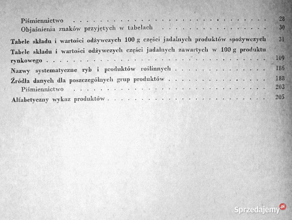 Skład i wartość odżywcza produktów spożywczych