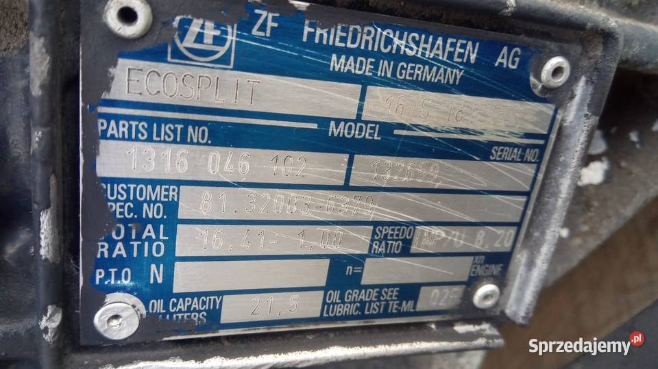 ZF 1240410125 Przystawka odbioru mocy PTO 16S opolskie Rzędowice