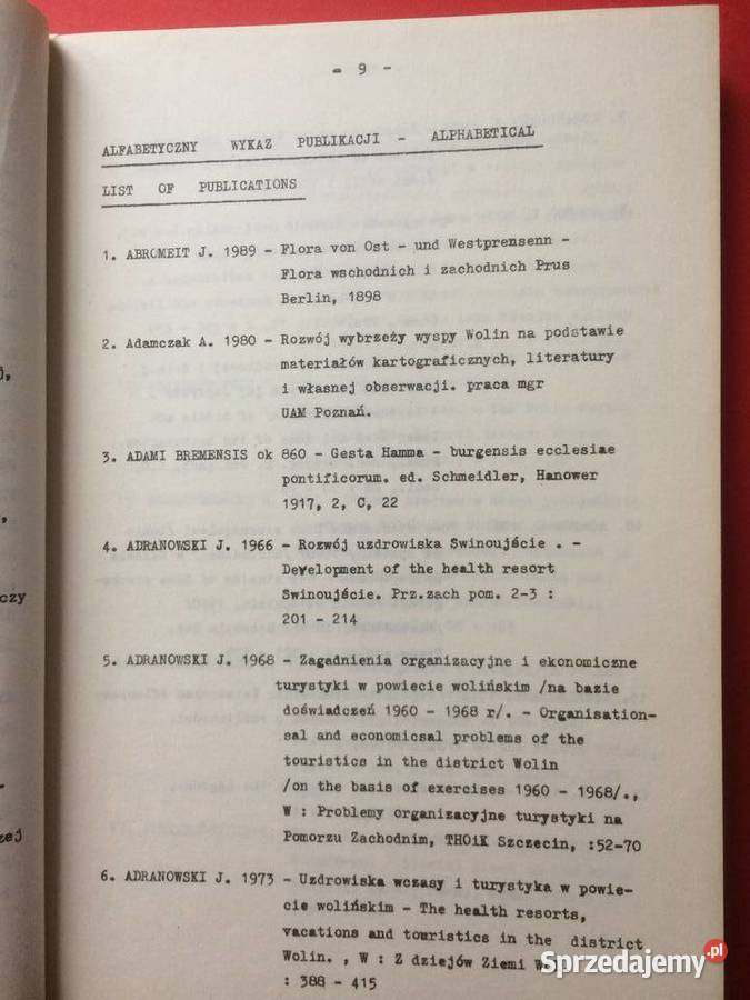 670 Bibliografia Wolińskiego Parku Narodowego Szczecin