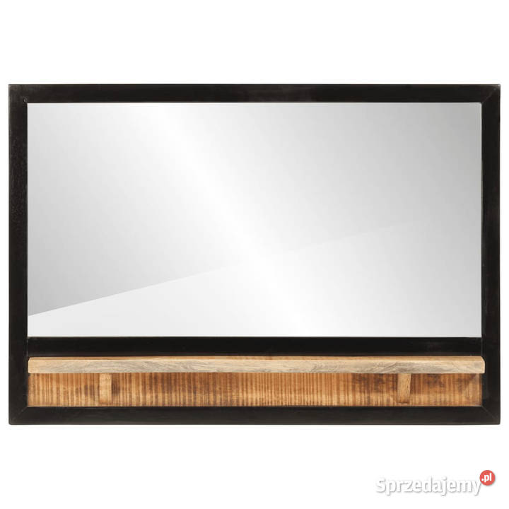 Lustro z półką 80x8x55 szkło i lite drewno mango Warszawa sprzedam