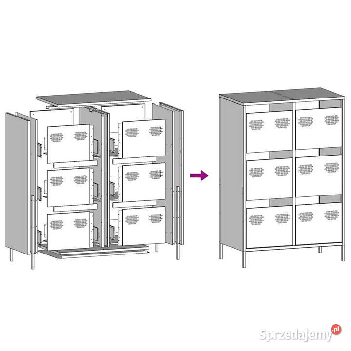 Szafka czarna 68x39x1015 stal WM851220 Pozostałe Warszawa sprzedam