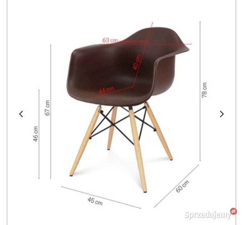 Brązowe krzesło nowoczesne Darmowa dostawa