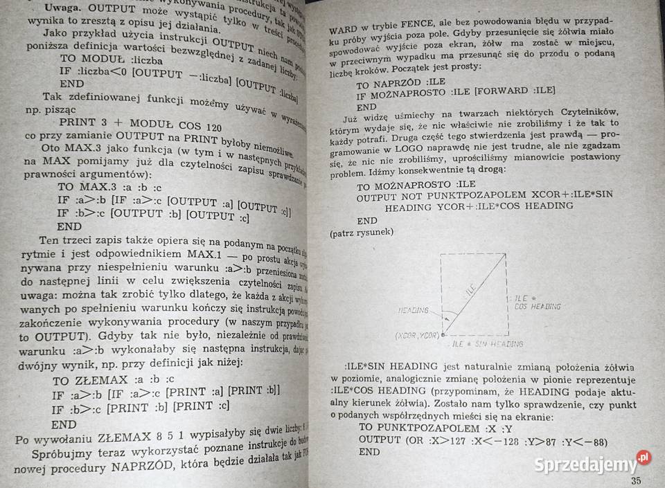Pierwsze kroki w LOGO Jarosław Kania Rok wydania 1987 lubelskie Chełm sprzedam