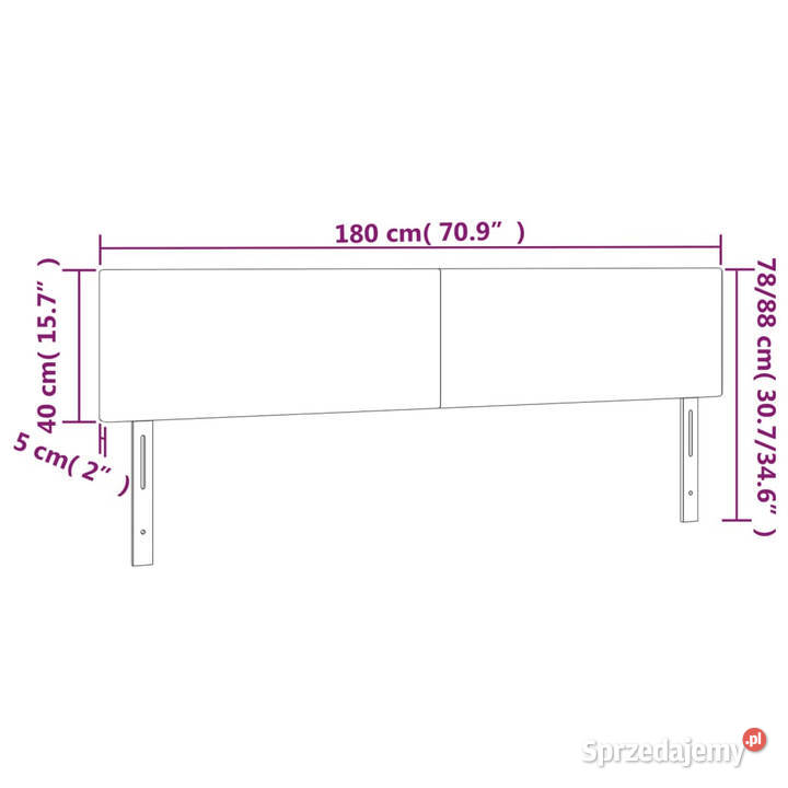 Zagłówek do łóżka z LED czarny 180x5x7888 Warszawa