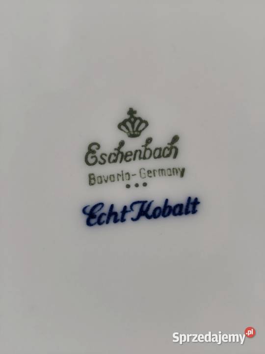 Talerzyk Porcelanowy Eschenbach Echy Kobalt łódzkie Poddębice