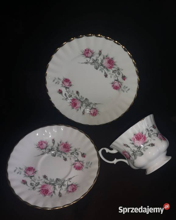 Filiżanka z talerzykiem deserowym roze Anglia pomorskie Gdańsk sprzedam