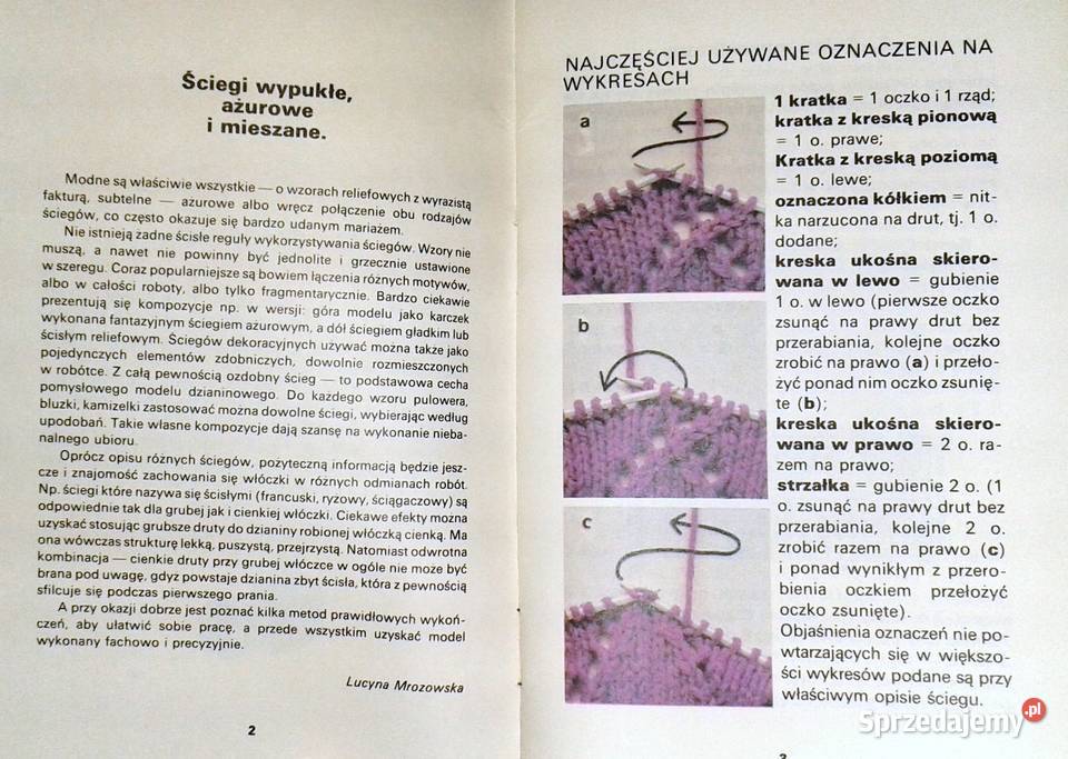 Wzory na drutach Lucyna Mrozowska Chełm sprzedam