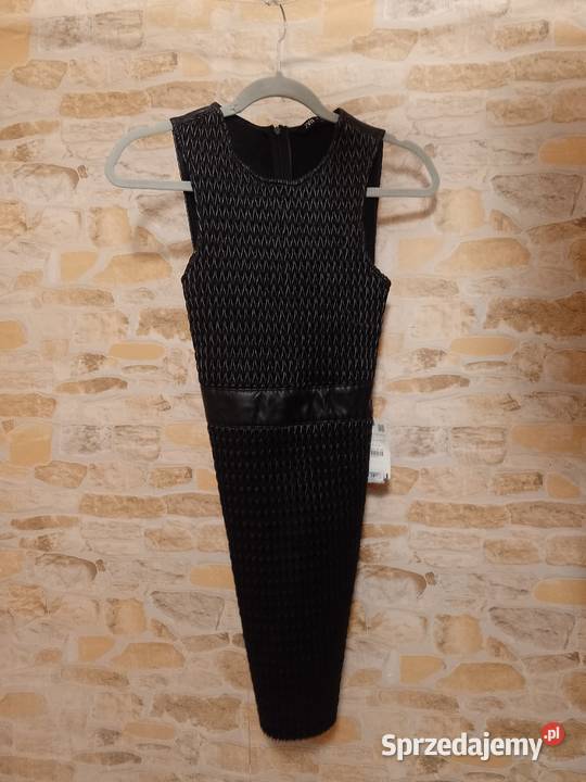 34XS ZARA Skórzana sukienka ołówkowa z Madrytu Kraków